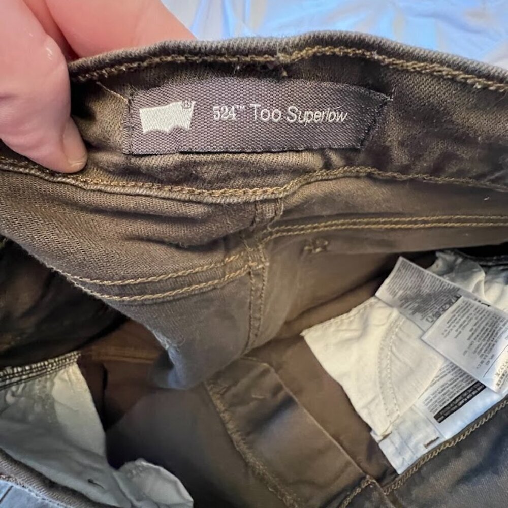 Levis Green 524 Too Superlow Skinny Jeans 13M - Picture 4 of 9
